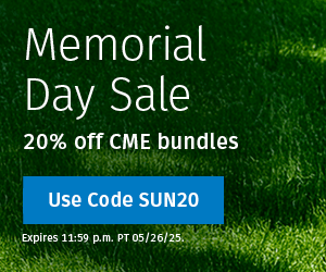 Memorial Day Sale
20% off AudioDigest CME bundles
Use Code SUN20